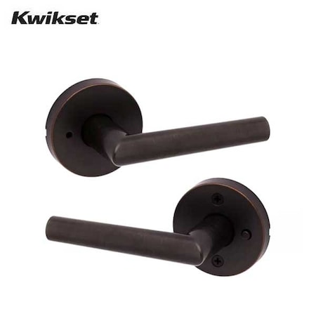 Kwikset Milan BED/BATH Lever with Round Rose / Venetian Bronze KWS-730MIL-RDT-11P